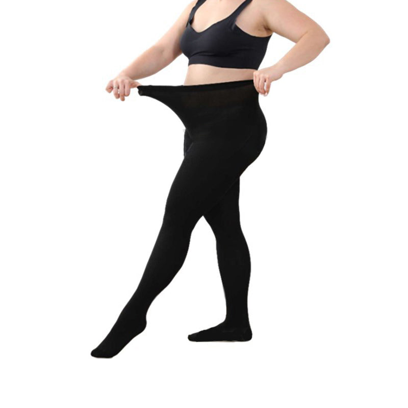 Women's Plus Size Fleece Lined Thermal Tights Black